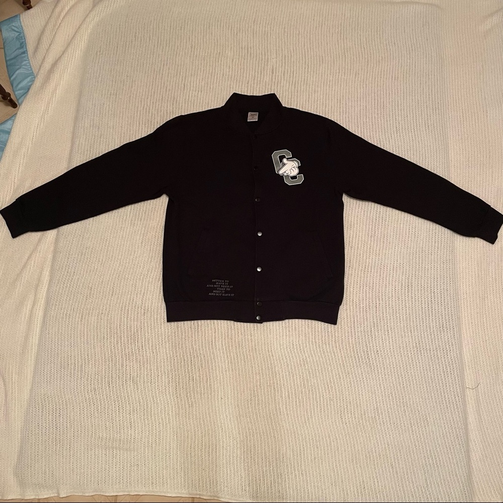 Crooks & Castles button-up varsity sweatshirt mens size L